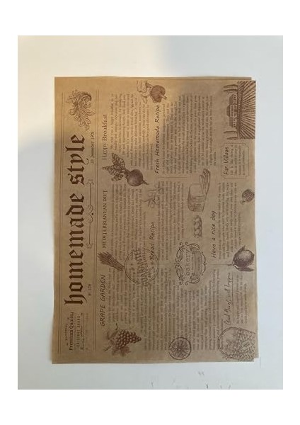 Kutuda 42 Adet Desenli Yağlı Sunum Kağıdı, Vintage Desen, Sunum Kağıdı, Retro Desenli Kağıt fiyatları