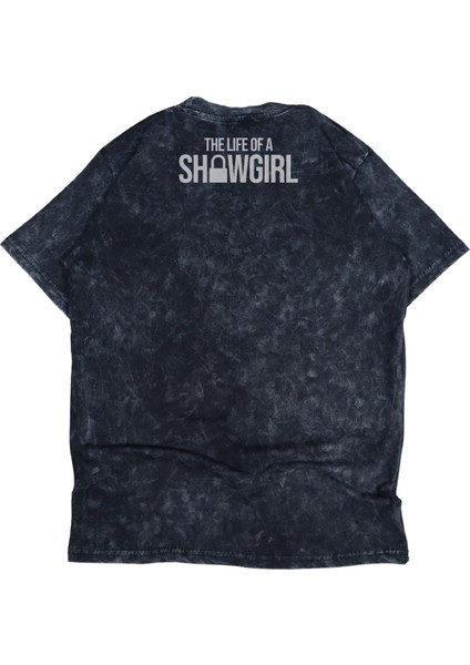 Unisex The Life Of A Showgirl Playlist Ense Baskılı Yıkamalı T-Shirt, Oversize Taylor Swift Tişört modelleri