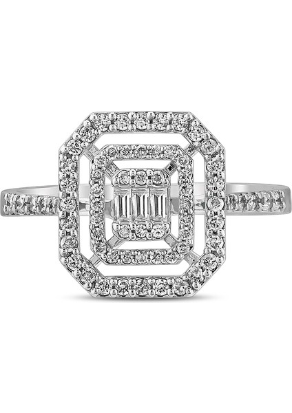 0,41 Karat Pırlanta Baget Yüzük