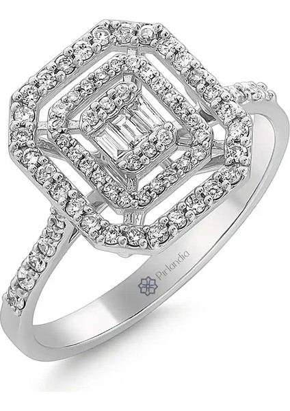 0,41 Karat Pırlanta Baget Yüzük fiyatları