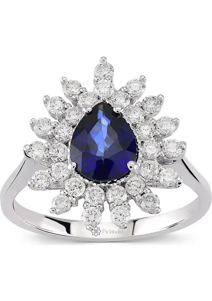 2,50 Karat Pırlanta Safir Yüzük