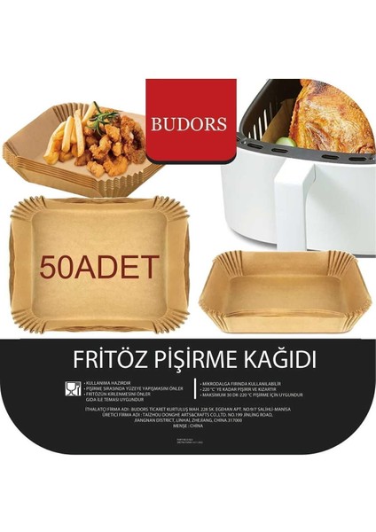 Pişirme Kağıdı 50 Adet Airfrey Yagli Kagit Pisirme Kagidi Fritoz Air Fryer Hava Fritözü