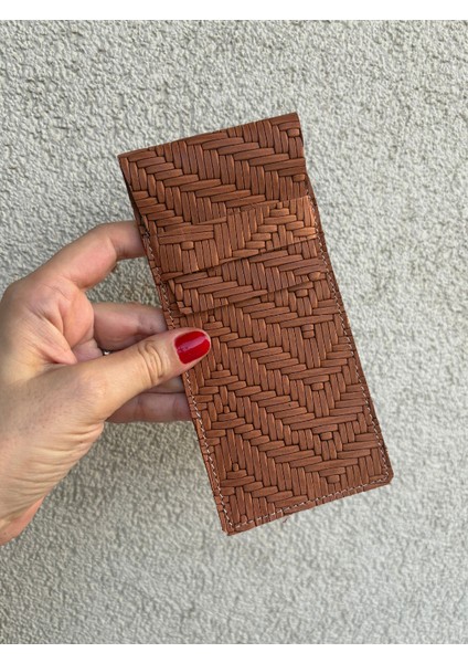 -Sofisticate 2 Model Taba Hasır Baskılı Hakiki Deri Kalemlik, Kalem Çantası,fırçalık