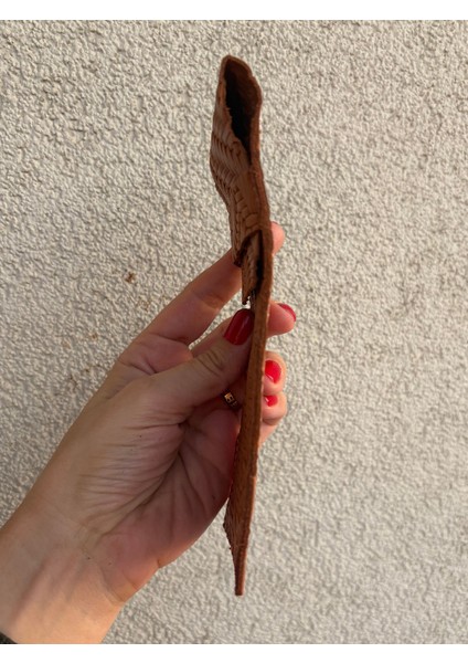 -Sofisticate 2 Model Taba Hasır Baskılı Hakiki Deri Kalemlik, Kalem Çantası,fırçalık fırsatları