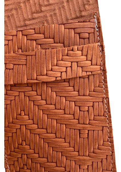 -Sofisticate 2 Model Taba Hasır Baskılı Hakiki Deri Kalemlik, Kalem Çantası,fırçalık