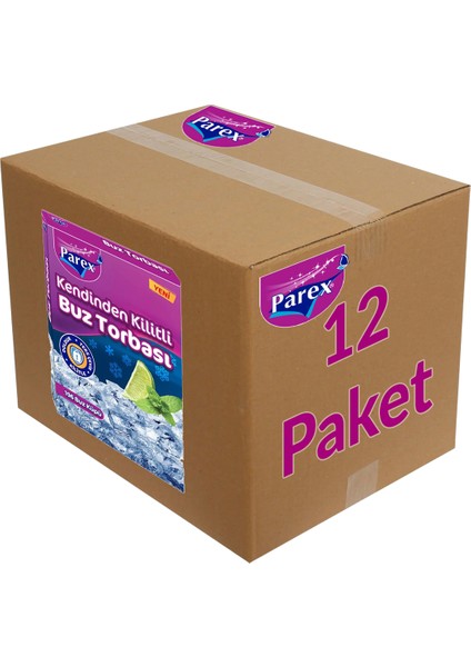 Kendinden Kilitli Buz Torbası 196 Buz Küpü 12 Paket 1 Koli modelleri