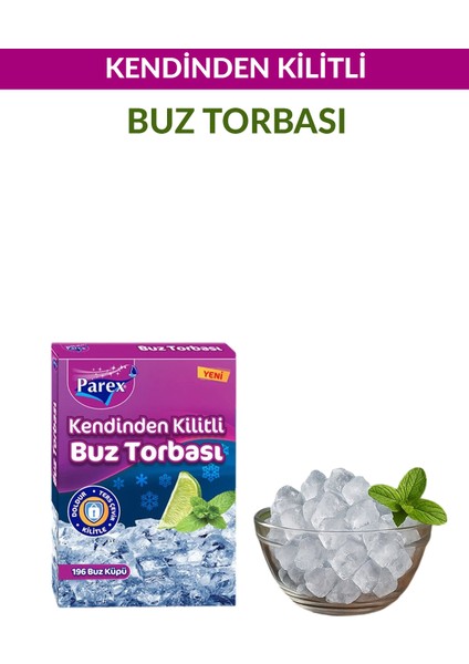 Kendinden Kilitli Buz Torbası 196 Buz Küpü 12 Paket 1 Koli indirimleri