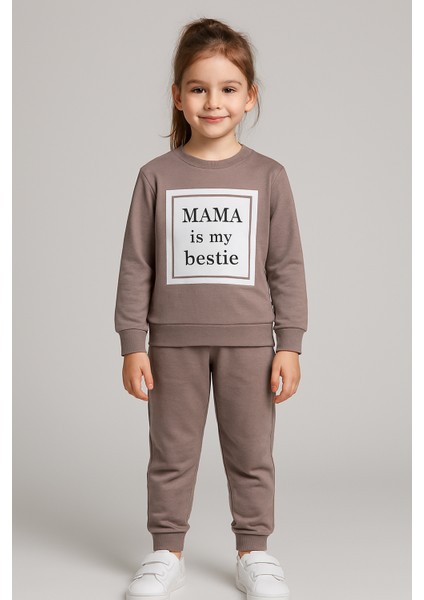 Mama Baskı 2 Ip Kız Çocuk Eşofman Takım