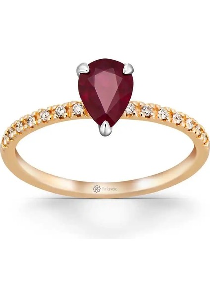 1,00 Karat Pırlanta Yakut Yüzük