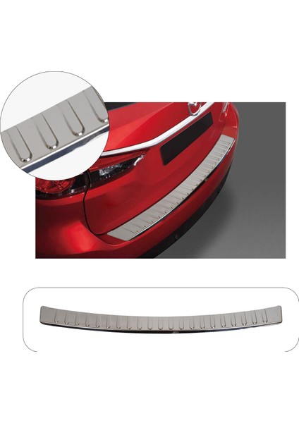 Mazda 5 Iı Cw Uyumlu 2010 ve Üzeri Krom Arka Tampon Üstü Koruma Paslanmaz Çelik
