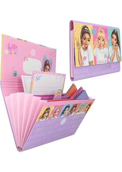 12717 Topmodel Snap Shots - Mektup Kağıdı Seti, Bölmeli Dosyada, 24 Mektup Sayfası ve Zarf Dahil, Çok Renkli modelleri