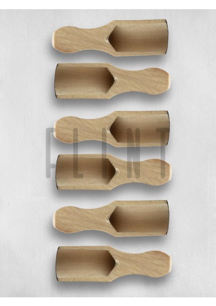 El Yapımı Tahta Ahşap Kahve Şeker Kaşığı Baharat Ölçü Kaşığı Bal ve Reçel Kaşığı 8,5 cm 6'lı