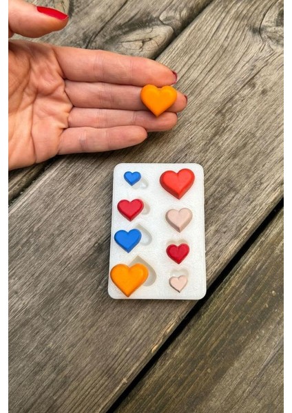 Concept Kalp Mini Dört Boy Sekizli Silikon Mum Kalıbı