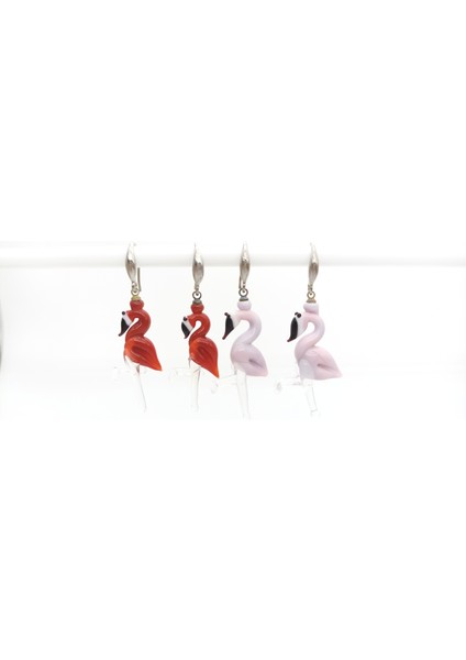 Flamingo Küpe Murano Cam El Yapımı