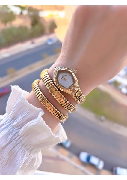 Yeni Sezon Dolamalı Çelik Kordon 3 Atm 2 Yıl Garantili Kadın Kol Saati+Bileklik 10084.2 fiyatları