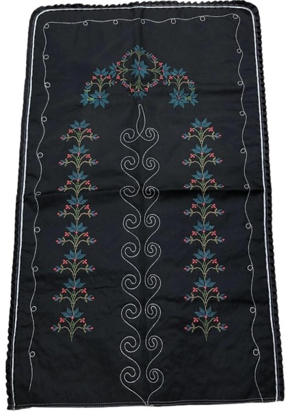 Çeyizlik Kanaviçe Etamin Işleme Nakışlı Siyah Seccade 70 x 120 fırsatları