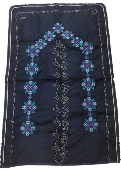 Çeyizlik Kanaviçe Etamin Işleme Nakışlı Siyah Seccade 70 x 120 indirimleri