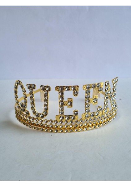 Taç Metal Taşlı Queen Lüks Gold-altın üstten geçme fiyatları