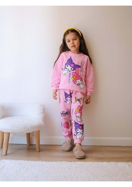 Jelibom Kuromi 3 Iplik 3-10 Yaş Kız Ikili TAKIM-500284 - Pembe