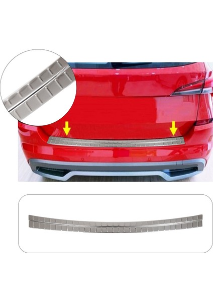Skoda Kodiaq Uyumlu 2016 ve Üzeri Krom Arka Tampon Üstü Koruma Paslanmaz Çelik