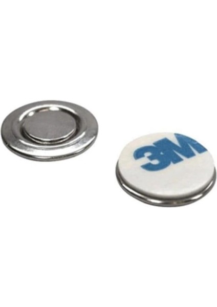 Yapışkanlı Rozet Mıknatısı Yuvarlak Yaka Kartı Mıknatısı Isimlik Mıknatısı - 17MM Çap - 5 Set