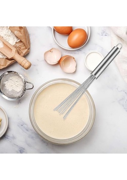 Home Paslanmaz Çelik Boncuk Çırpıcı - Ergonomik Tasarım, Dayanıklı ve Pratik Mutfak Çırpma Teli, Yumurta, Süt, Krema, Sos, Hamur Karıştırıcı, Profesyonel ve Ev Kullanımı Için (33 Cm) modelleri