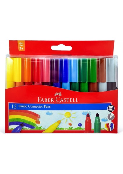 Eğlenceli Jumbo Keçeli Kalem,12'li, 12 Renk