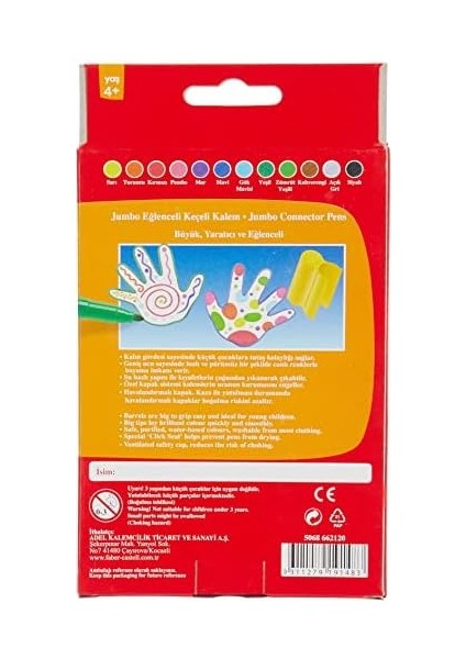 Eğlenceli Jumbo Keçeli Kalem,12'li, 12 Renk fiyatları