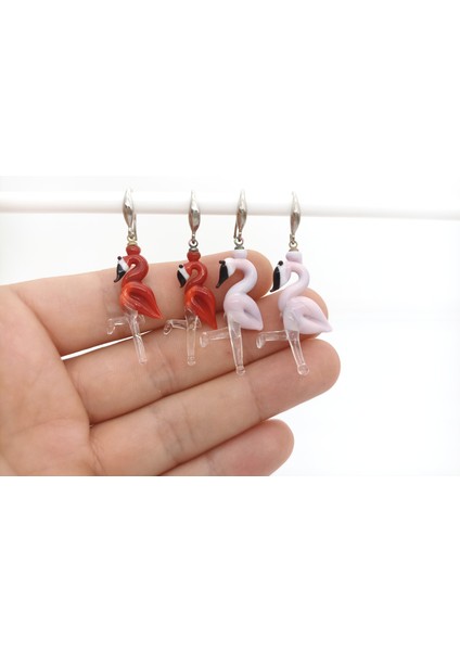 Flamingo Küpe Murano Cam El Yapımı modelleri