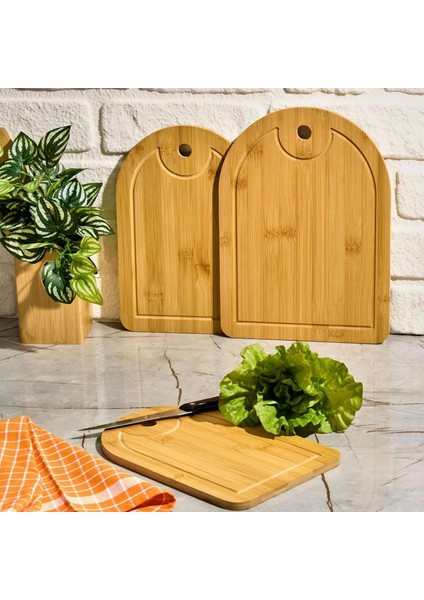 3 Lü Set Oval Kesme Tahtası Peynir Servis Sunum Tepsi Et Sebze Doğrama Tahtası 3 Adet