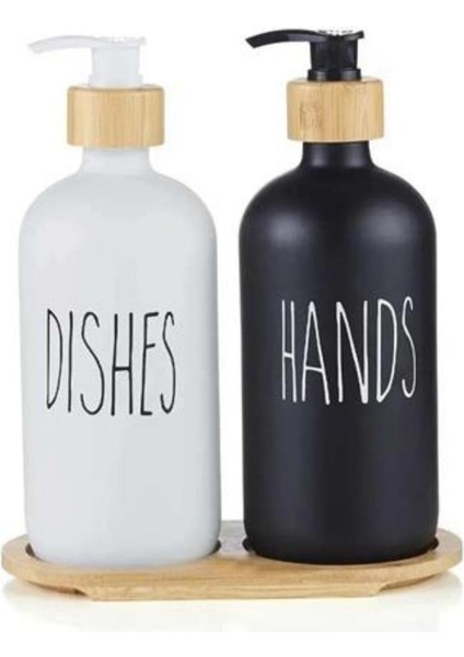 Black-White Siyah Beyaz Sıvı Sabunluk 500-ML Alt Tepsili