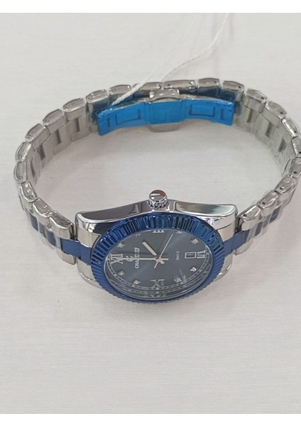 Çelik kordonlu, takvim göstergeli, metalik üstüne lacivert kaplama, su geçirmez, 2 yıl garantili Unisex Kol Saati fiyatları