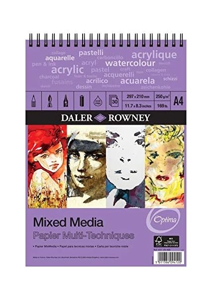 Rowney Mixed Media - A4 - 250GR - 30 Yp fiyatları