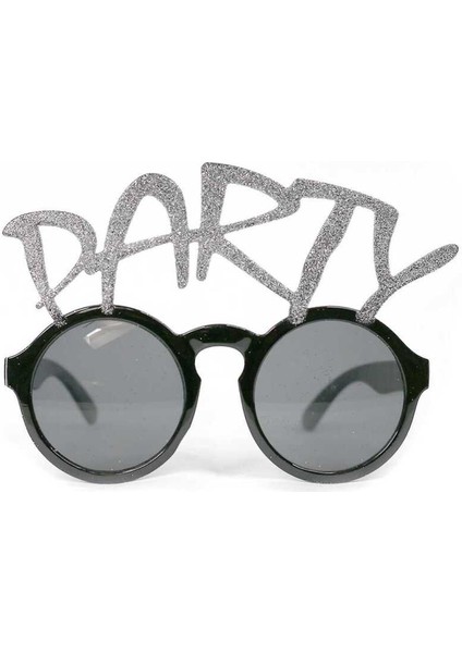 Parti Gözlüğü Simli Party Yazısı Gümüş Renk