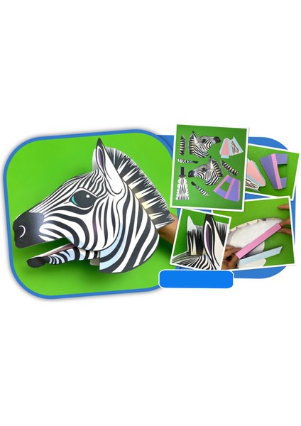 Zebra El Kuklası, Mentosori Kes Yapıştır Kuşe Kukla fırsatları