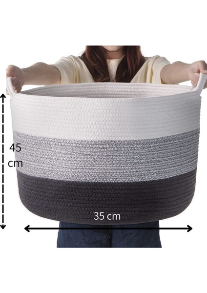 45X35 Jüt Pamuklu Büyük Boy Sepet, Battaniye, Oyuncak Sepeti indirimleri