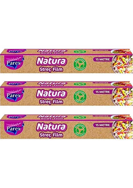 Natura Streç Film 15 Metre Üçlü Set