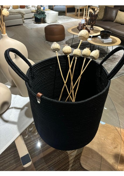 Çok Amaçlı, 30X30 cm Büyük Boy, Yanları Saplı, Sepet, Jüt, Hasır, Dokuma Sepet, Düzenleyici modelleri