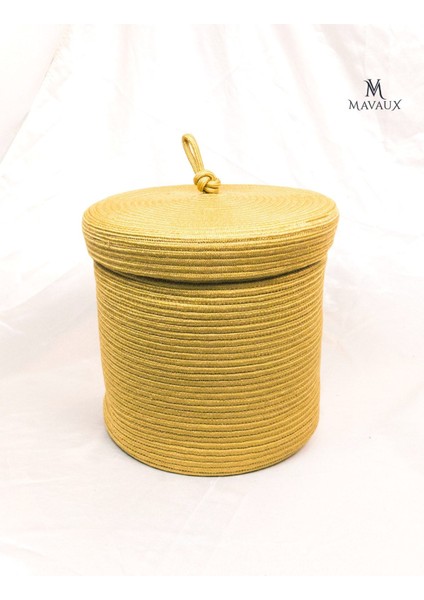 Çok Amaçlı,kapaklı 30CM-30CM Büyük Boy, Sepet, Jüt, Hasır, Dokuma Sepet, Düzenleyici