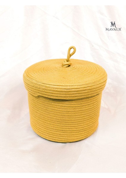 Çok Amaçlı,kapaklı 20CM-26CM Büyük Boy,sepet, Jüt, Hasır, Dokuma Sepet, Düzenleyici