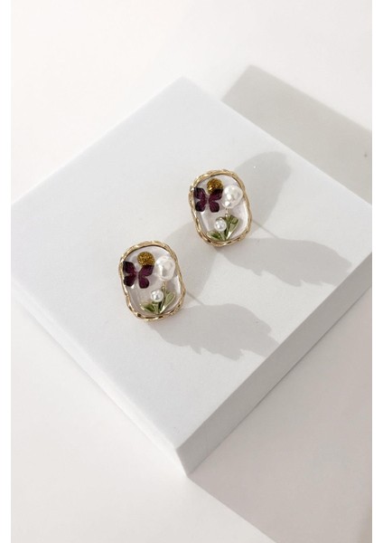 Mineli Bahar Inci Dalı Kadın Küpe