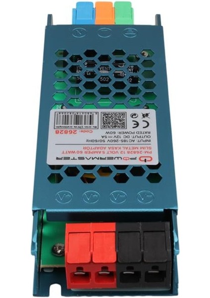 Powermaster PM-26828 12 Volt 5 Amper 60 Watt Slim Metal Kasa Adaptör 140X50X23MM modelleri