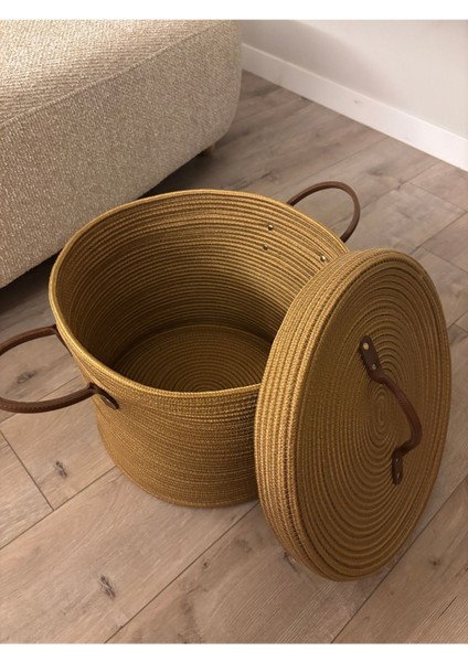 Armonia Deri Saplı Kapaklı Kirli Çamaşır Sepeti Düzenleme Sepeti Oyuncak Sepeti indirimleri