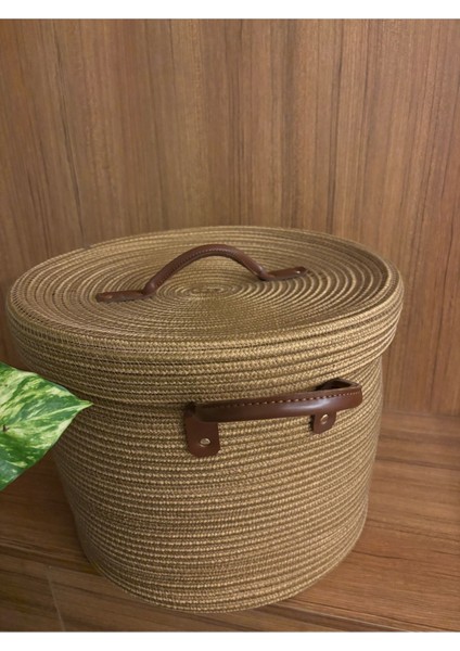 Armonia Deri Saplı Kapaklı Kirli Çamaşır Sepeti Düzenleme Sepeti Oyuncak Sepeti