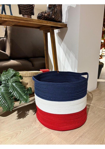 Tommy 45X35 Jüt Pamuklu Büyük Boy Sepet, Battaniye, Oyuncak Sepeti