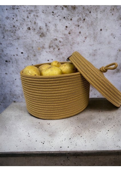 Kapaklı Jüt Sepet