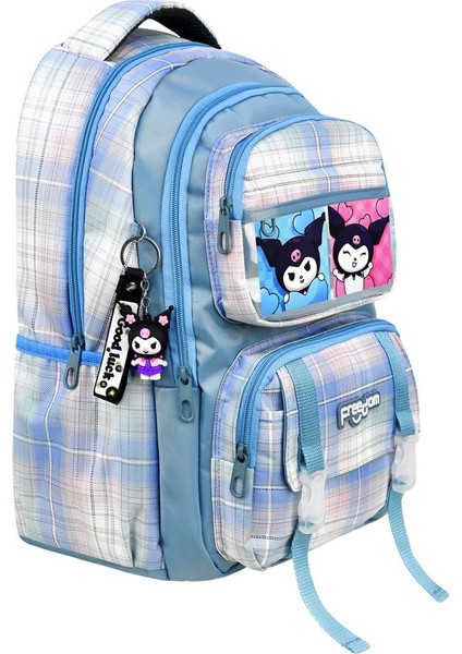 Kuromi Desenli Lüx ve Çok Cepli Su Geçirmez Okul Sırt Çantası + Kuromi Anahtarlık Hediyeli modelleri