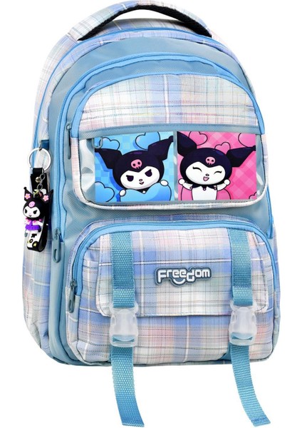 Kuromi Desenli Lüx ve Çok Cepli Su Geçirmez Okul Sırt Çantası + Kuromi Anahtarlık Hediyeli fırsatları