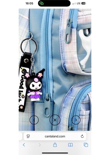 Kuromi Desenli Lüx ve Çok Cepli Su Geçirmez Okul Sırt Çantası + Kuromi Anahtarlık Hediyeli indirimleri