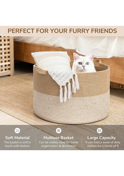 Amaterasu Jüt Hasır Sepet, Düzenleyici Sepet, Hasır Dokuma Sepet 40CM x 30CM fırsatları